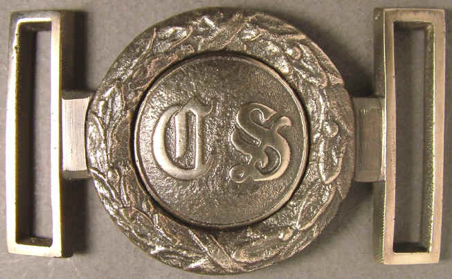 Fakes, CS two piece buckle, script letter style, Confederate plate 002